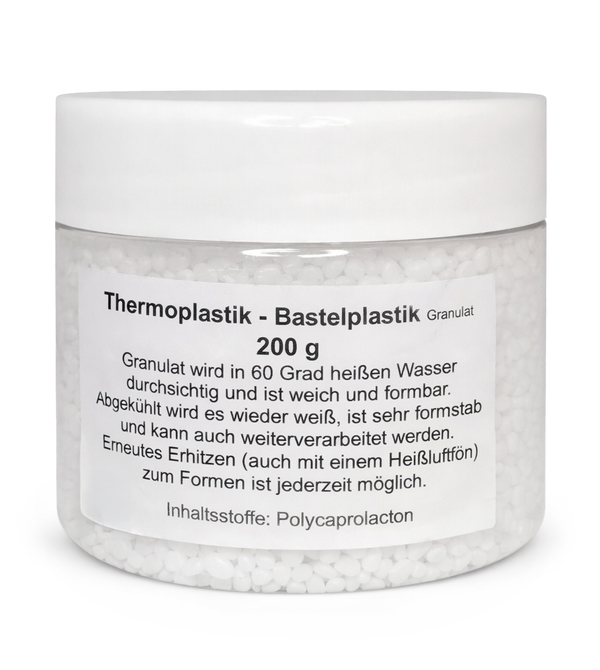 Thermoplastik Polymorph Kunststoff Granulat weiß 200g / Dose