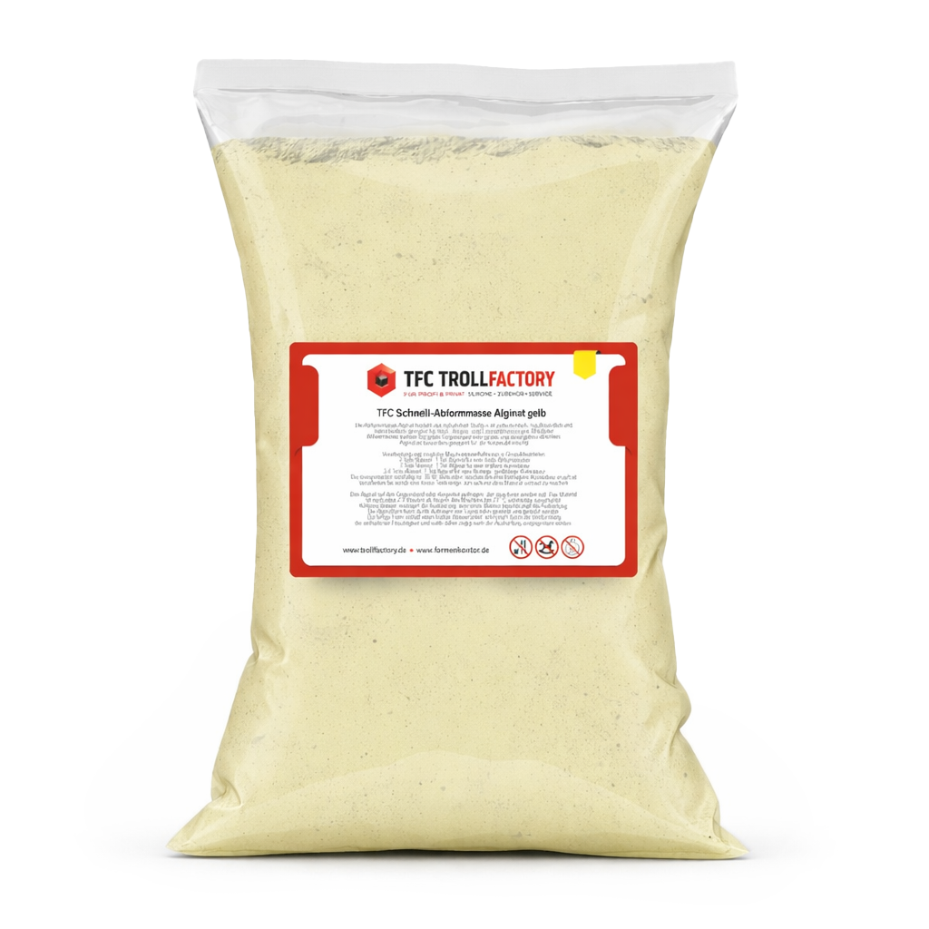 Troll Factory Alginat Abformmasse Pulver langsam 8 Minuten gelb 500g