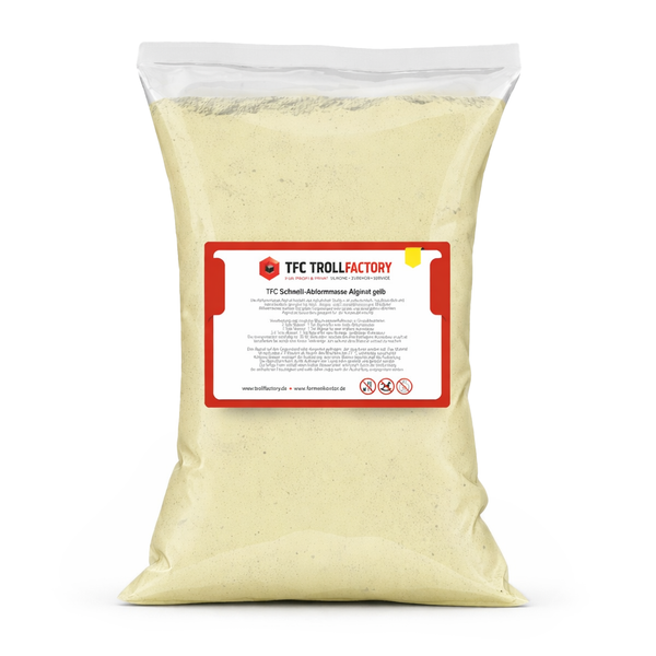 Troll Factory Alginat Abformmasse Pulver langsam 8 Minuten gelb 500g