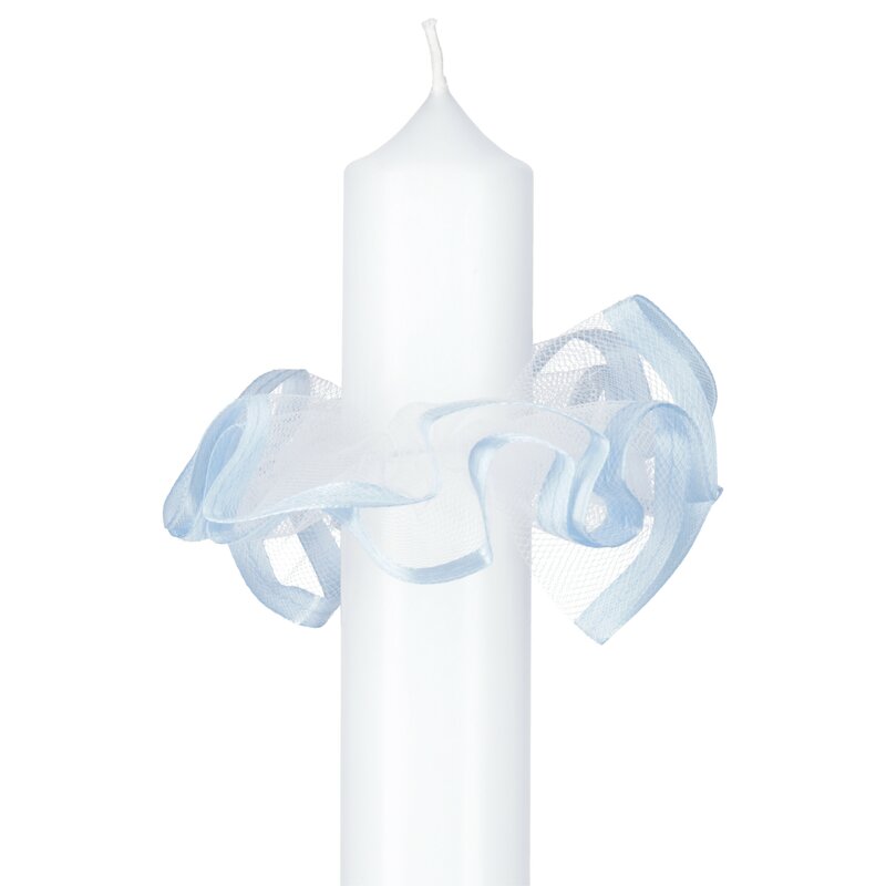 Tropffänger / Kerzenmanschette mit Tüll für Taufkerzen