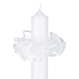 Tropffänger / Kerzenmanschette mit Tüll für Taufkerzen