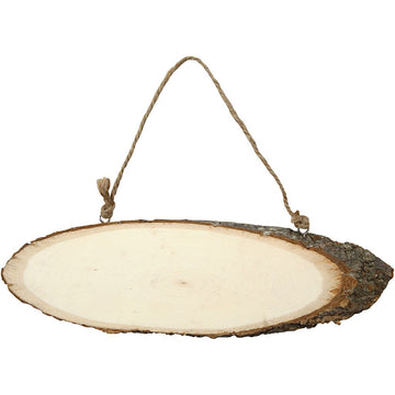 Holzschild Baumscheibe z. Aufhängen 23-28 cm 1 Stück