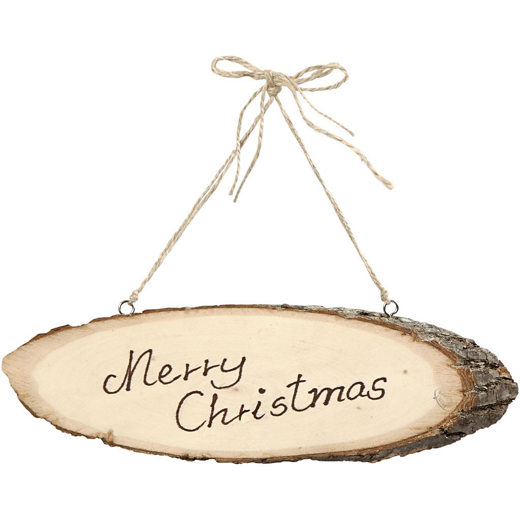 Holzschild Baumscheibe z. Aufhängen 23-28 cm, pro Stück