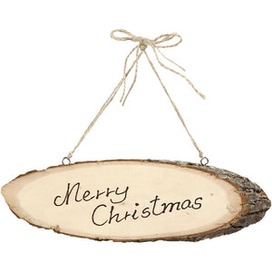 Holzschild Baumscheibe z. Aufhängen 23-28 cm, pro Stück