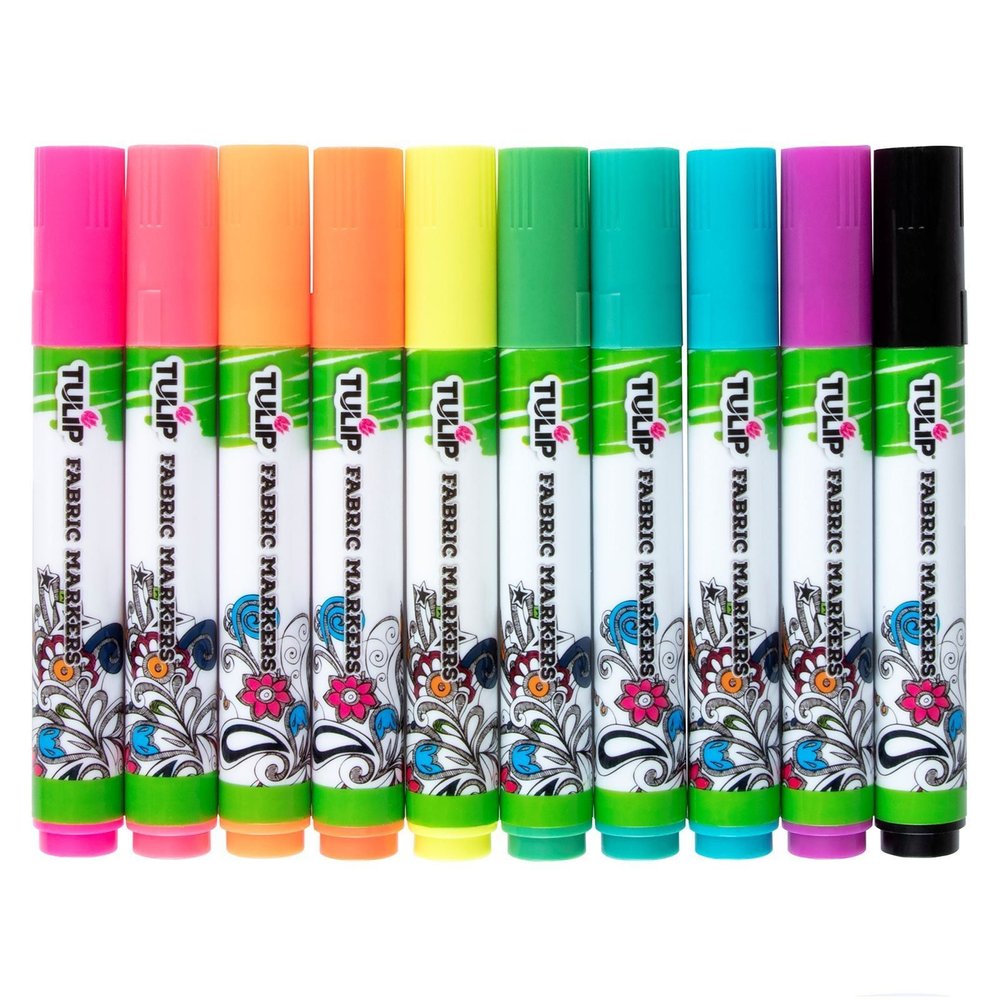 Tulip Neon Stoffmalstifte Set, 10-teilig