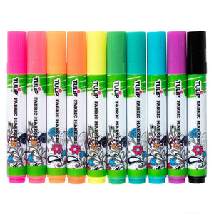 Tulip Neon Stoffmalstifte Set, 10-teilig
