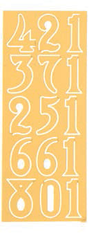 Uhrenziffern 10mm Metall, Zahlen 1-12