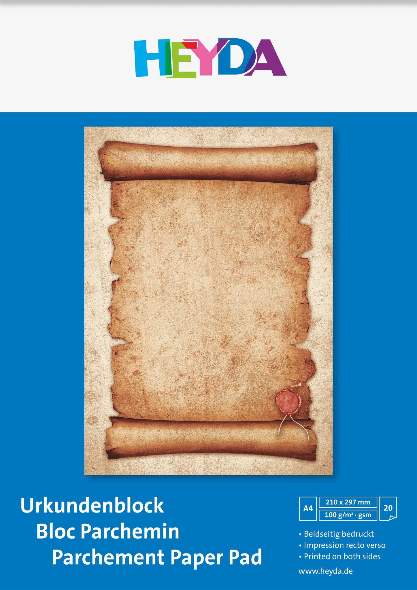 Urkundenblock am Kopf geleimt chamois/braun A4 100 g/m² 20 Blatt
