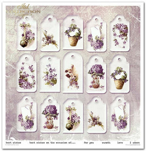 Scrapbooking-Papier-Set Blumenpfosten Violett 10 Bögen 31x32cm 200g/m²