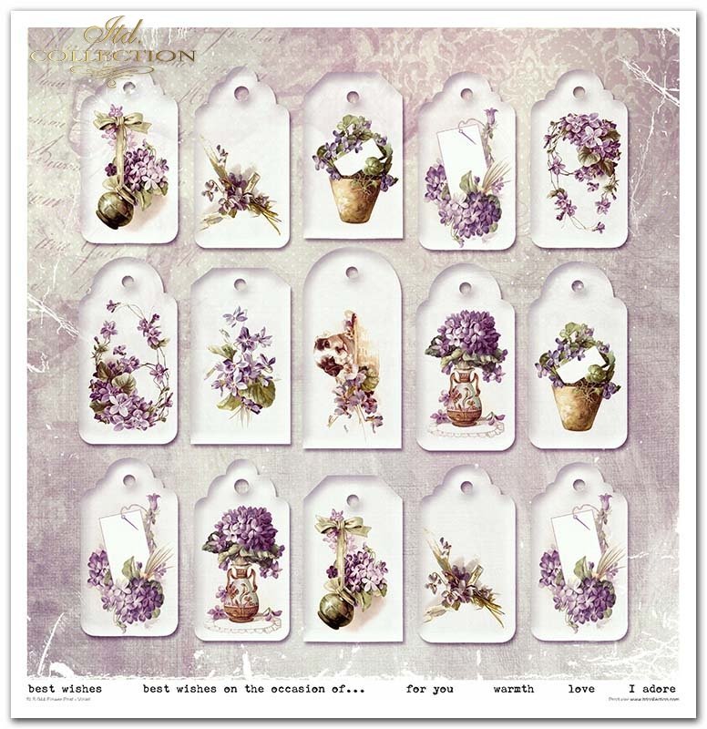 Scrapbooking-Papier-Set Blumenpfosten Violett 10 Bögen 31x32cm 200g/m²