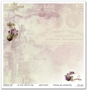 Scrapbooking-Papier-Set Blumenpfosten Violett 10 Bögen 31x32cm 200g/m²