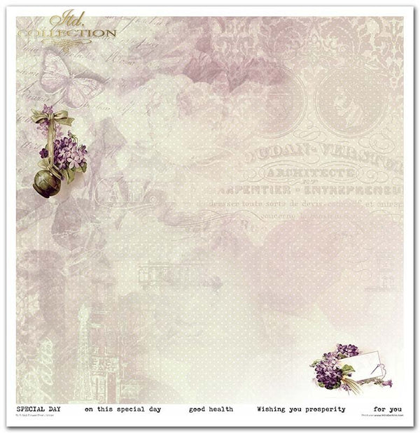 Scrapbooking Papier Set Flower Post Violet 10 Bögen 31x32cm 200g/m²