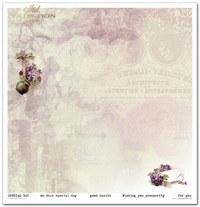 Scrapbooking-Papier-Set Blumenpfosten Violett 10 Bögen 31x32cm 200g/m²