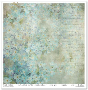 Scrapbooking-Papierset Blumenpost Vergissmeinnicht 10 Bögen 31x32cm 200g/m²