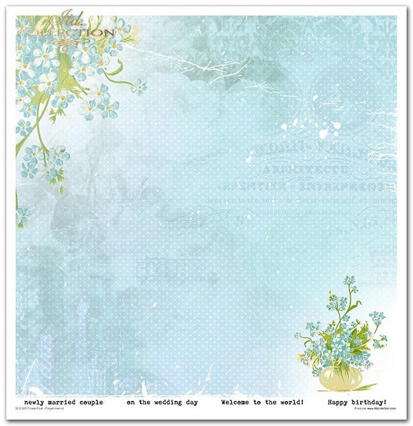 Scrapbooking Papier Set Flower Post Forget-me-not 10 Bögen 31x32cm 200g/m²