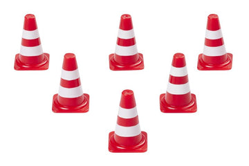 Miniatur Pylonen Verkehrshütchen rot/weiß 1x2,5cm 6 Stück