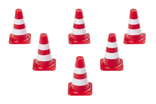 Miniatur Pylonen Verkehrshütchen rot/weiß 1x2,5cm 6 Stück