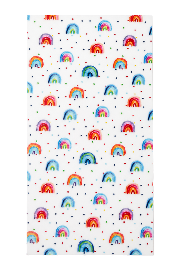 Verzierwachsplatte Regenbögen Watercolor bedruckt 200x100x0,5mm 1 Stück / Packung