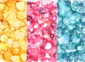 Verzierwachsplatte Design by Babsi mit Alkoholtinte Unikate 10x20cm 1 Stück