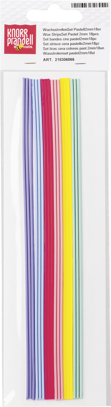 Wachsstreifen pastell Sortiment 200 mm Ø 2 mm 24 Stück/Packung