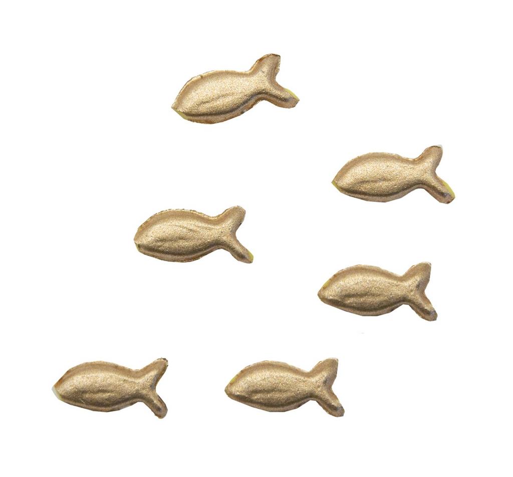 Wachs-Fische gold 1,5x0,5cm 6 Stück / Packung