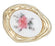 Blumenknöpfe mit Rosenmotiv gold weiß oval 15x11,5mm 1 Stück
