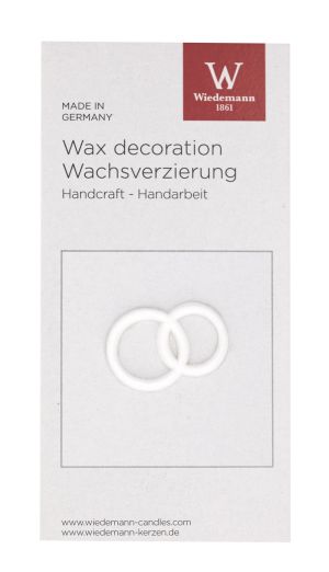 Wiedemann Wachsdekor Eheringe weiß 1 Stück 19x29mm