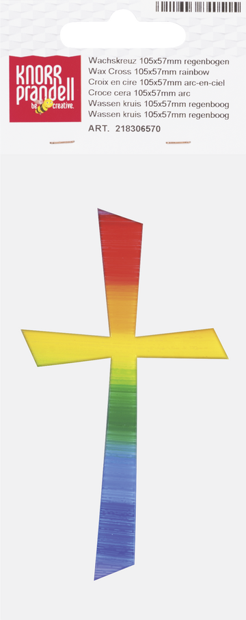 Wachskreuz regenbogenfarbig 105x57mm