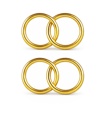 Wachsdekor Eheringe 24x16mm 2 Stück