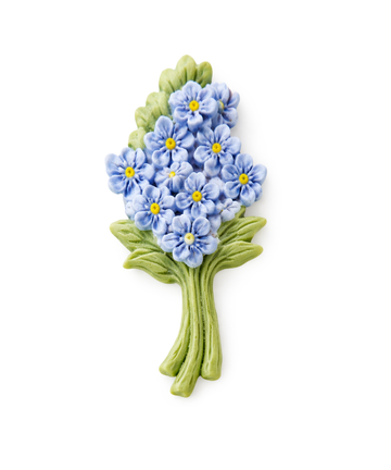 Wachsmotiv Blumenstrauß Vergissmeinnicht grün lila 5cm 2 Stück