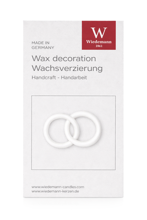 Wiedemann Wachsdekor Eheringe weiß 1 Stück 19x29mm