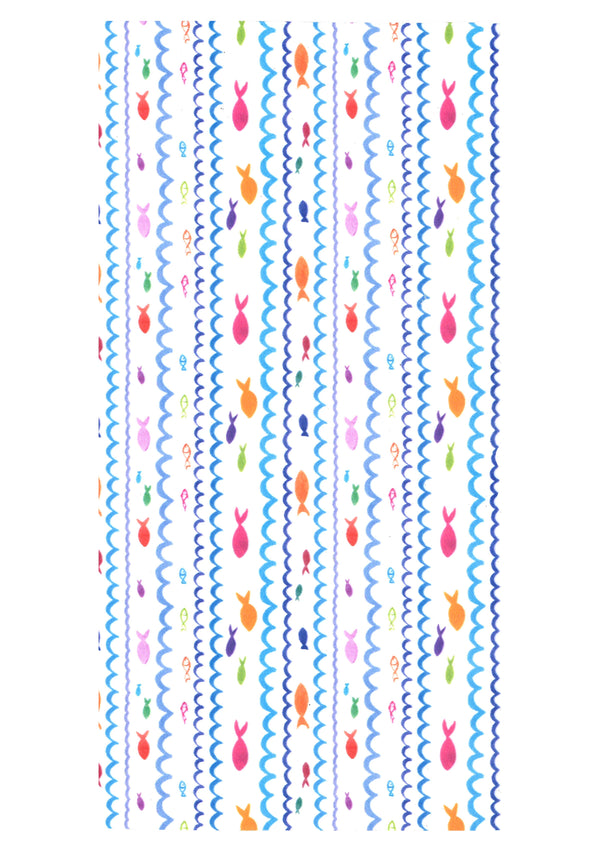 Wachsfolie Fische bunt 20x10cm 1 Stück