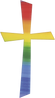 Wachskreuz regenbogenfarbig 105x57mm