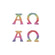 Wachsmotiv Alpha und Omega regenbogenfarben 40x20mm 2 Stück