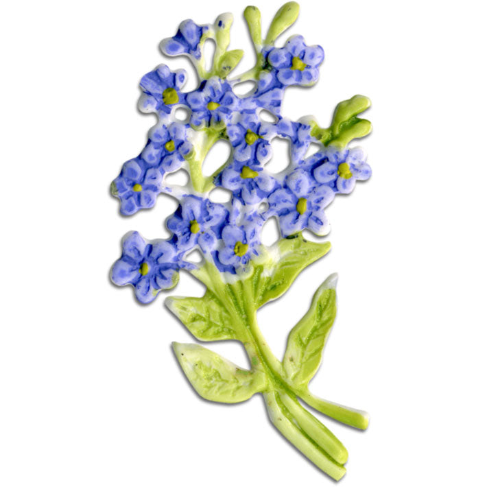 Wachsmotiv- Vergißmeinnichtstrauß bemalt 62x40mm