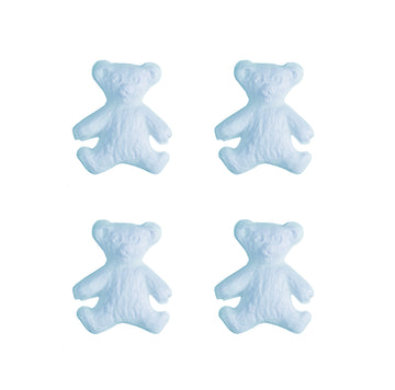 Wachsdekor Teddybären rosa/blau 20x16mm 4 Stück