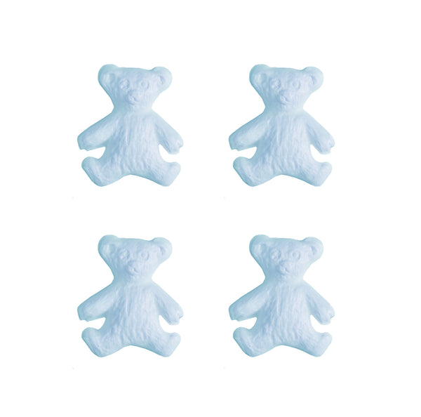 Wachsdekor Teddybären rosa/blau 20x16mm 4 Stück