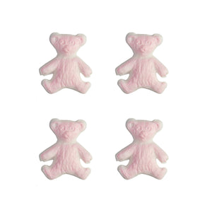 Wachsdekor Teddybären rosa/blau 20x16mm 4 Stück