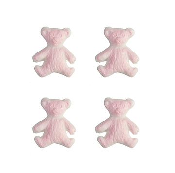 Wachsdekor Teddybären rosa/blau 20x16mm 4 Stück