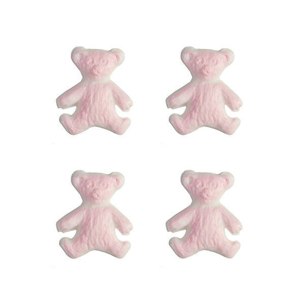 Wachsdekor Teddybären rosa/blau 20x16mm 4 Stück