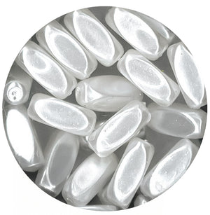 Wachsperle Olive eckig weiß 5x12mm 20 Stk./Dose