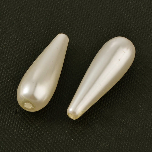 Wachsperle Tropfen cremeweiß 30x10mm 25 Stk/Pkg.