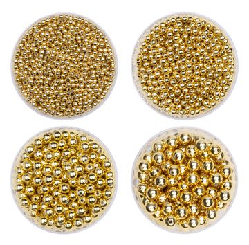 Wachsperlen gold glänzend verschiedene Größen