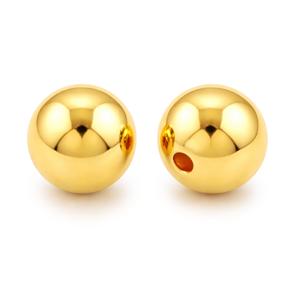 Wachsperle aus Kunststoff rund 14mm gold 5 Stück/Dose