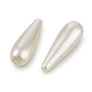 Wachsperle Tropfen weiß 30x10mm, 25 Stk/Pkg.