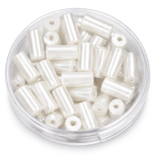 Wachsperle Walze weiss 4x9mm 35 Stk./Dose
