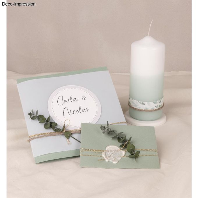 Wachsfolie Eukalyptus 20x10cm, SB-Btl. 1Stück, eukalyptus