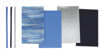Wachsplatten-Sortiment "Sortierung Blau" Wachsplatten: 175 x 80 x 0,5 mm Wachsstreifen: 175 x1mm