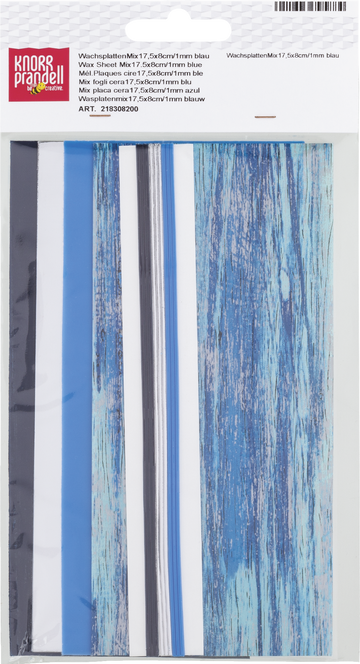 Wachsplatten-Sortiment "Sortierung Blau" Wachsplatten: 175 x 80 x 0,5 mm Wachsstreifen: 175 x1mm