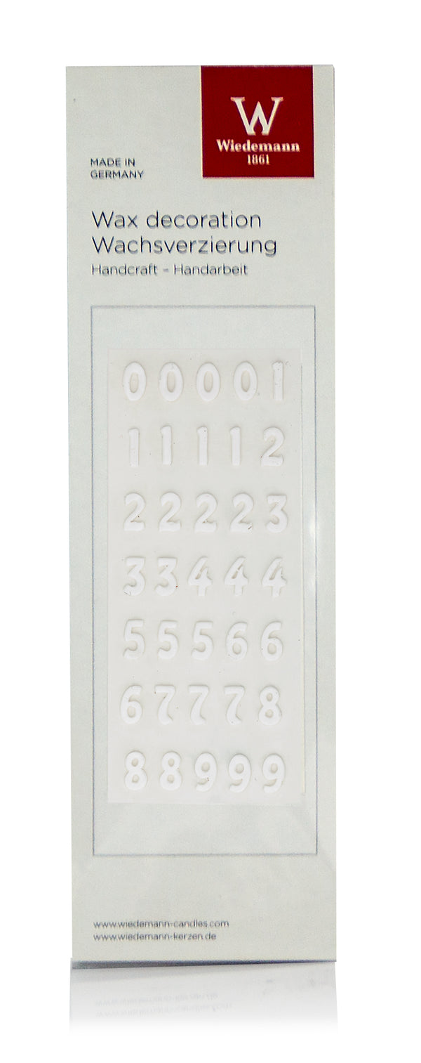 Wachsverzierung Zahlen 8mm 35 Stück 0-9